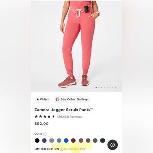 Figs Zamora Jogger Scrub Pants in Pulmonary Pink